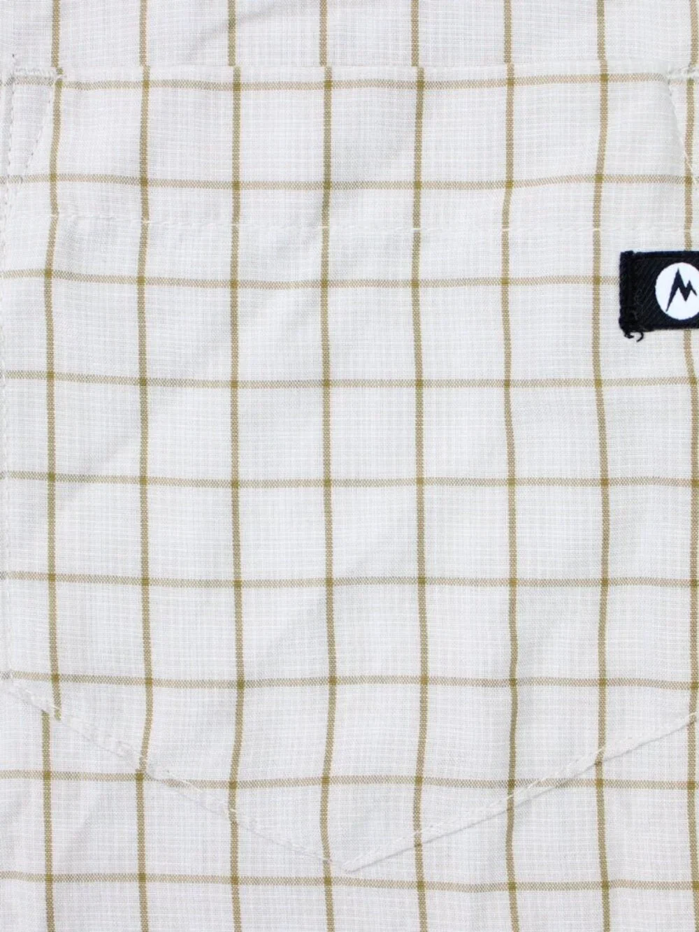 Marmot Eldridge Shirt Mens Large White/Beige Polynosic Rayon Blend Short Sleeve